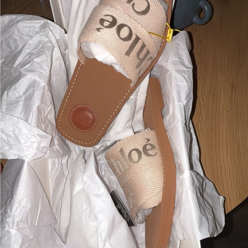 Chloe Beige Canvas Logo Slide Sandals
(Comes with box and dust bag) - Picture 2 of 6